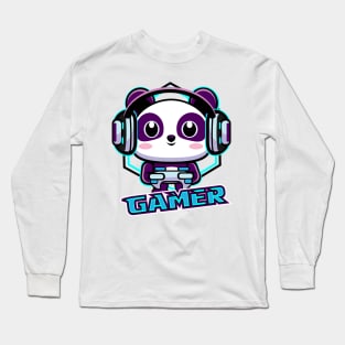 Panda Gamer Kawaii Long Sleeve T-Shirt